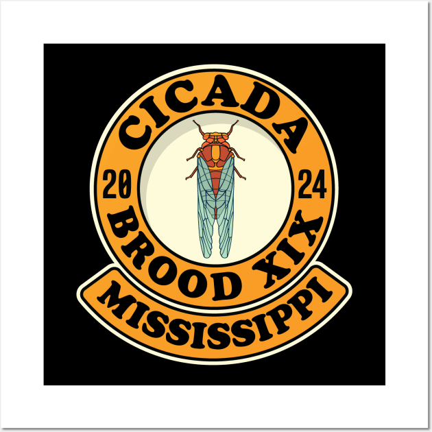 Cicada Brood XIX Mississippi Wall Art by Huhnerdieb Apparel